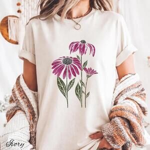 Wildflower Botanical Shirt, Floral Graphic T-Shirt, Nature Lover Shirt